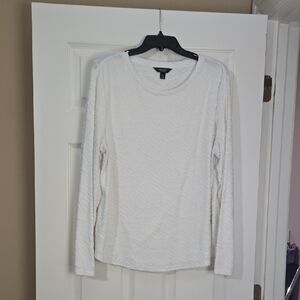 Simply Vera By Vera Wang Ivory Textured Long Sleeve Top